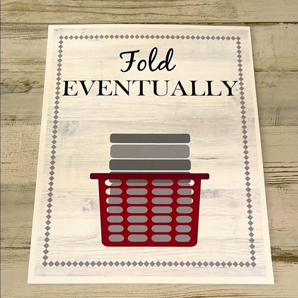 Four Framable Laundry Room Paper Signs.